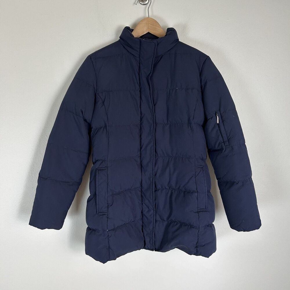 Ralph Lauren Navy Collar Quilted Down Pillow Puffer Coat Size M